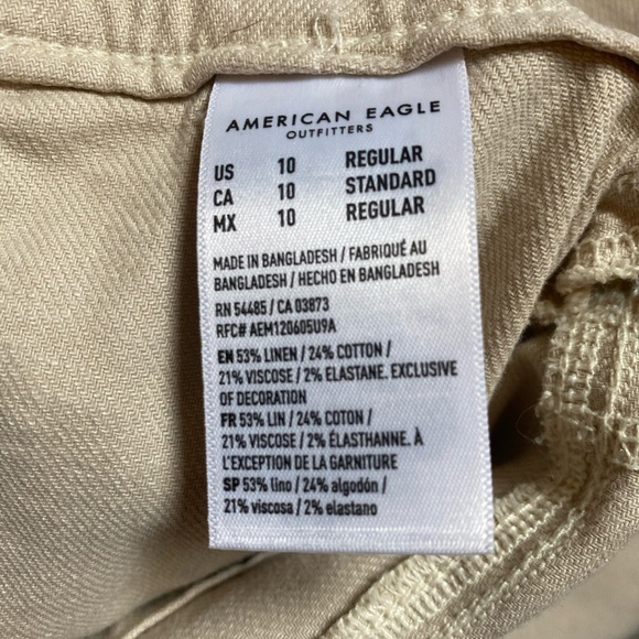 American Eagle Linen Cotton Blend Low Rise Maxi Skirt with High Slits - Picture 5 of 8